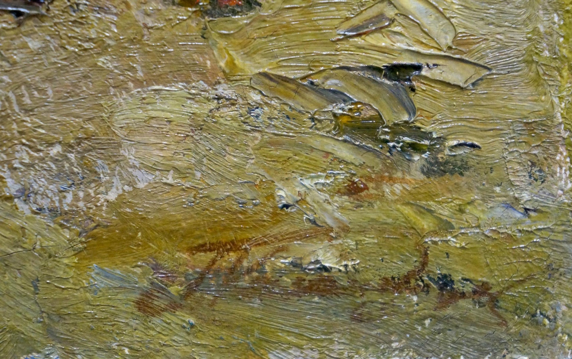 Oil painting Waves crash on the shore by Petr Kolomoitsev impasto texture