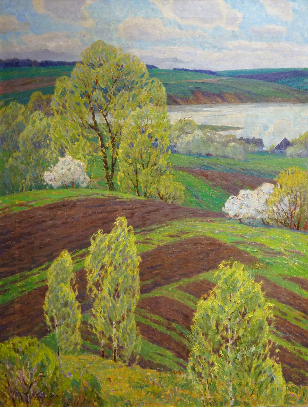 Vibrant impressionist oil painting Spring Zlyden by Yuri Fedorovich