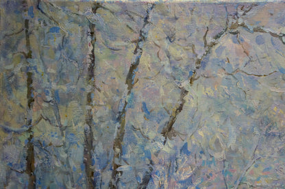 Oil painting Winter landscape by Sabadysh Petr Evlampievich: snowy trees