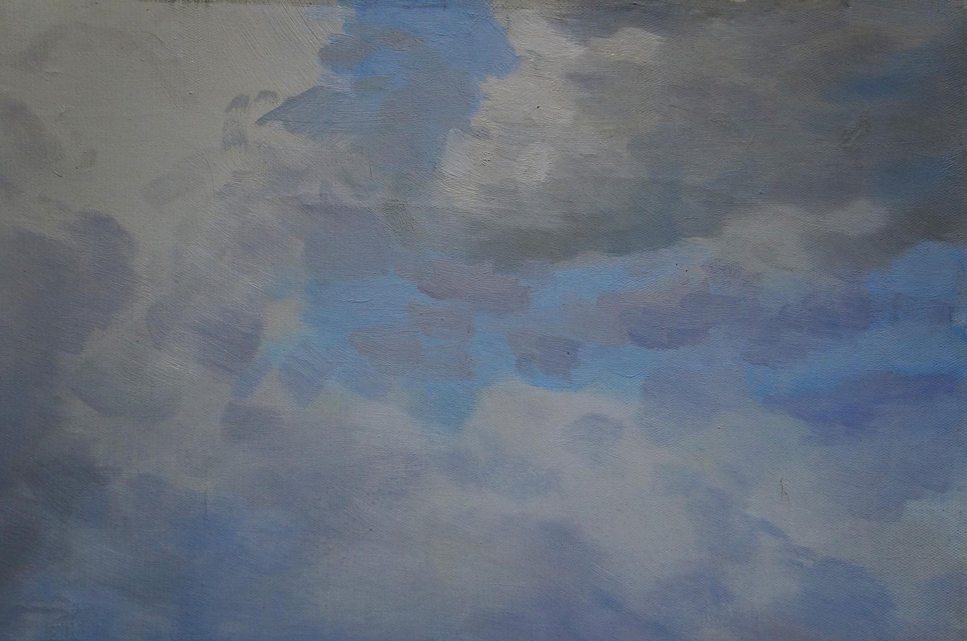 Oil painting of swirling blue-gray clouds by Litovchenko Boris Alexandrovich