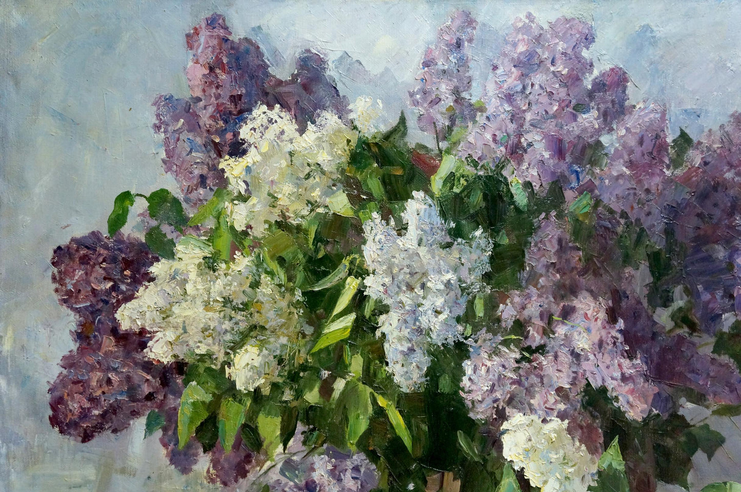 Oil painting of lilac bouquet by Bazylev Nikolay Ivanovich