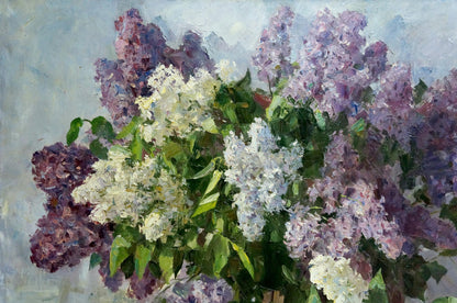 Oil painting of lilac bouquet by Bazylev Nikolay Ivanovich