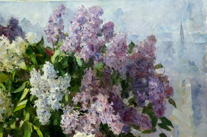 Oil painting of lilac blossoms by Bazylev Nikolay Ivanovich