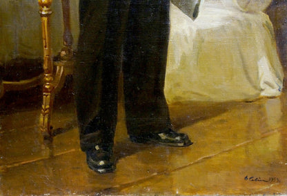 Black formal trousers with sheen and matching polished toe cap shoes