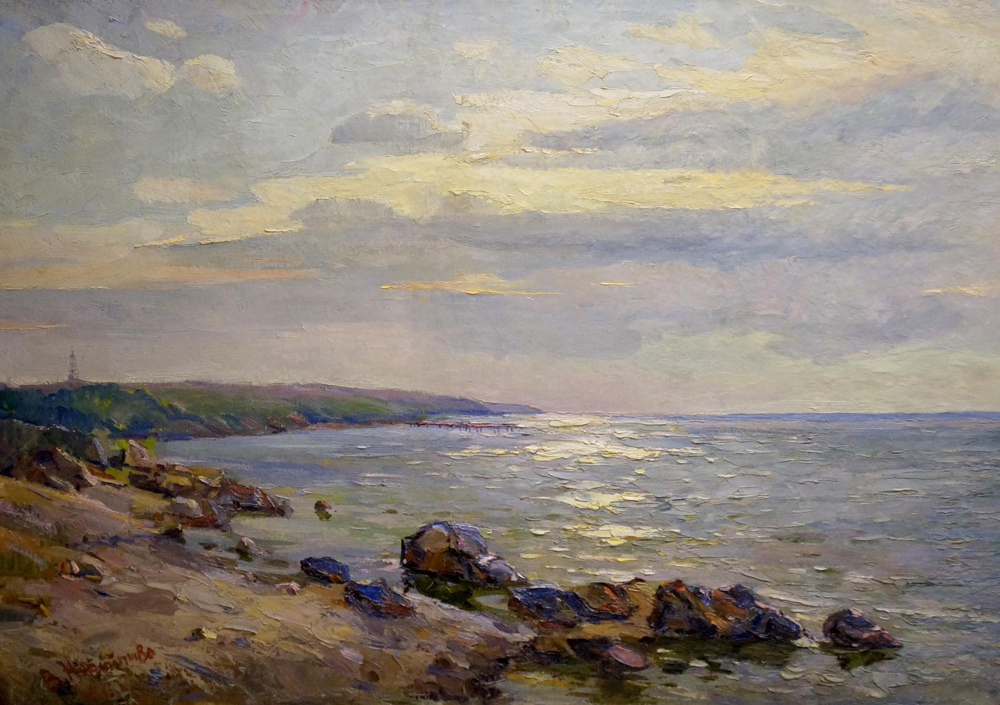 Serene impressionistic seascape oil painting by Nepiypivo Vasily Ignatievich
