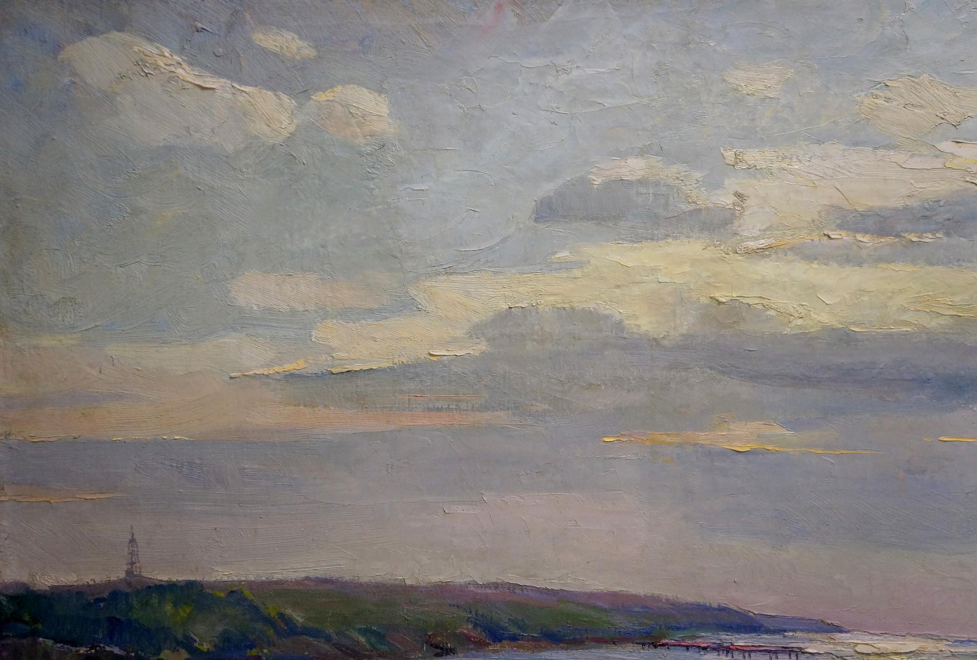 Textured oil painting of serene seashore by Nepiypivo Vasily Ignatievich