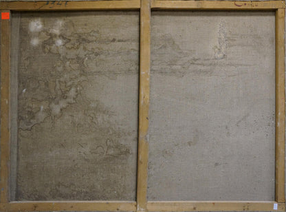 Back of aged canvas with wooden stretcher bars, Sea shore by Nepiypivo Vasily Ignatievich