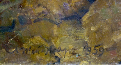 Signed oil painting Near the shore by Zharenko Lavrentiy Semenovich