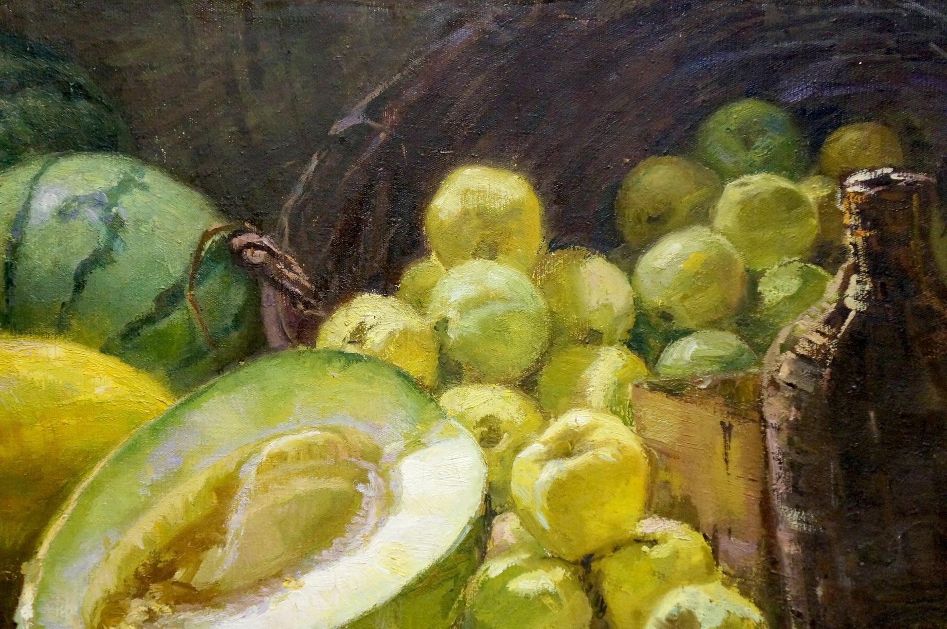 Oil painting of halved avocado by Tolokonnikova Margarita Nikolaevna