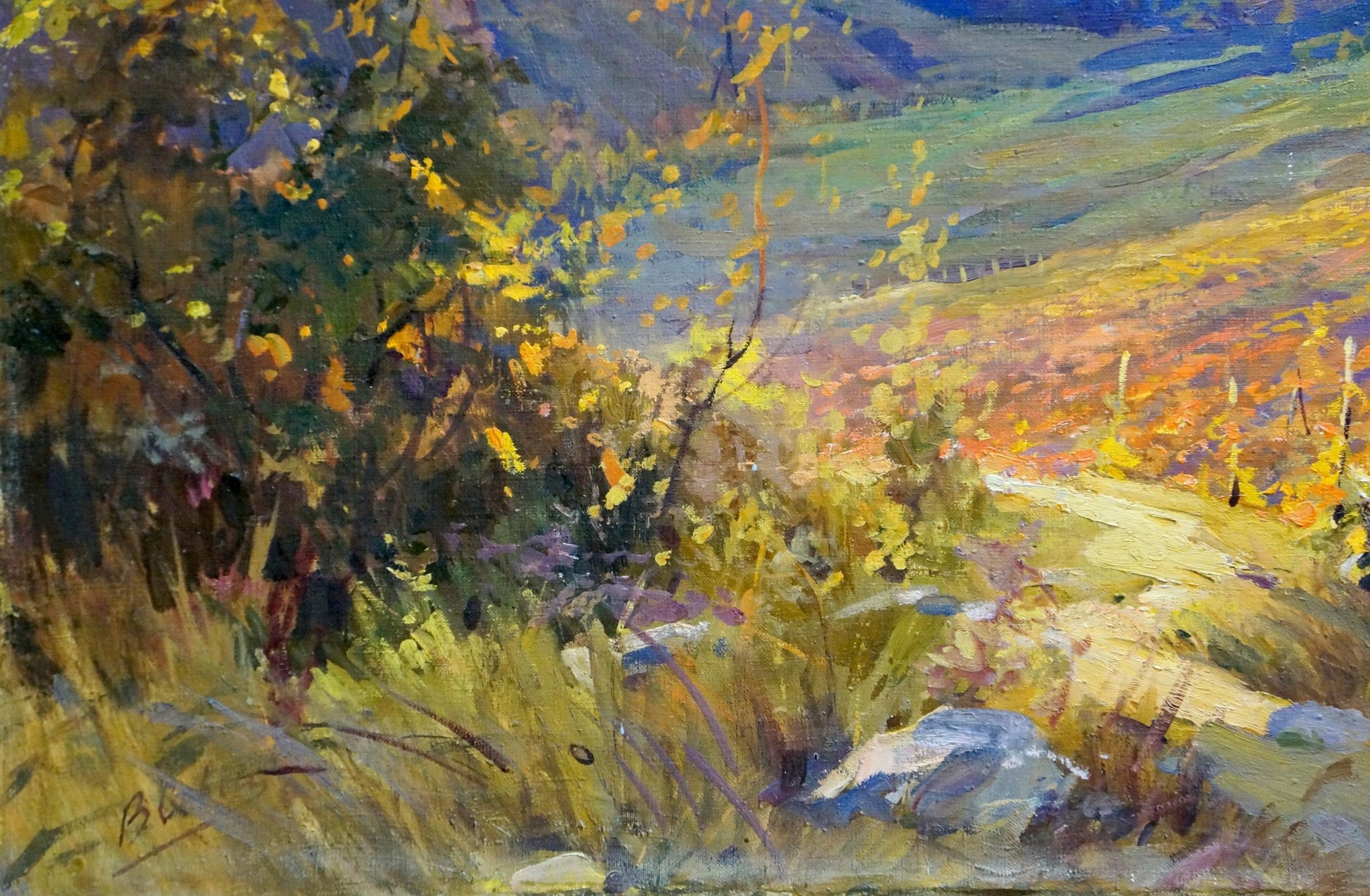 Oil painting by Sevets Victor Stepanovich: vibrant impressionist autumn landscape