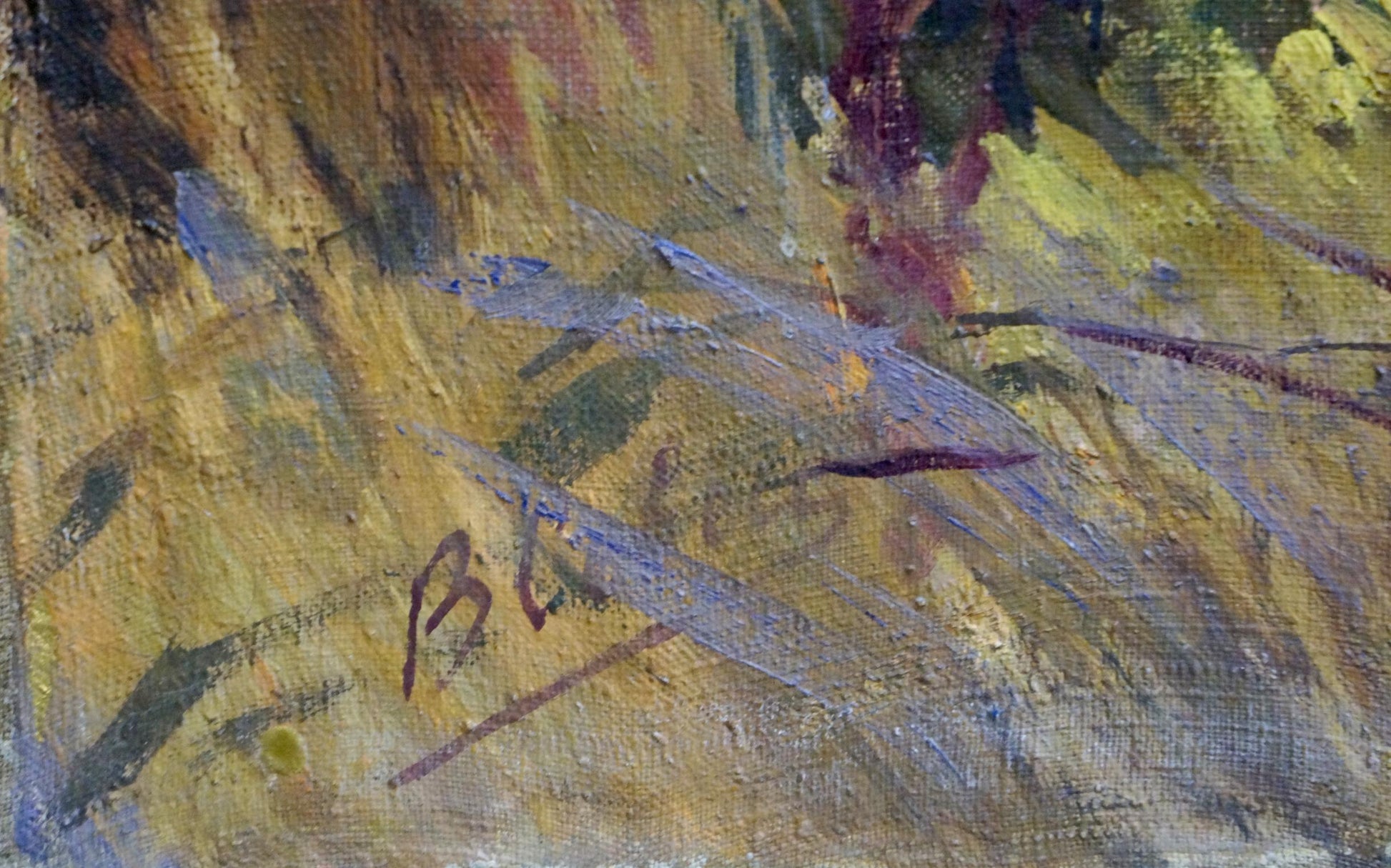 Oil painting Landscape of fields by Sevets Victor Stepanovich, textured canvas back