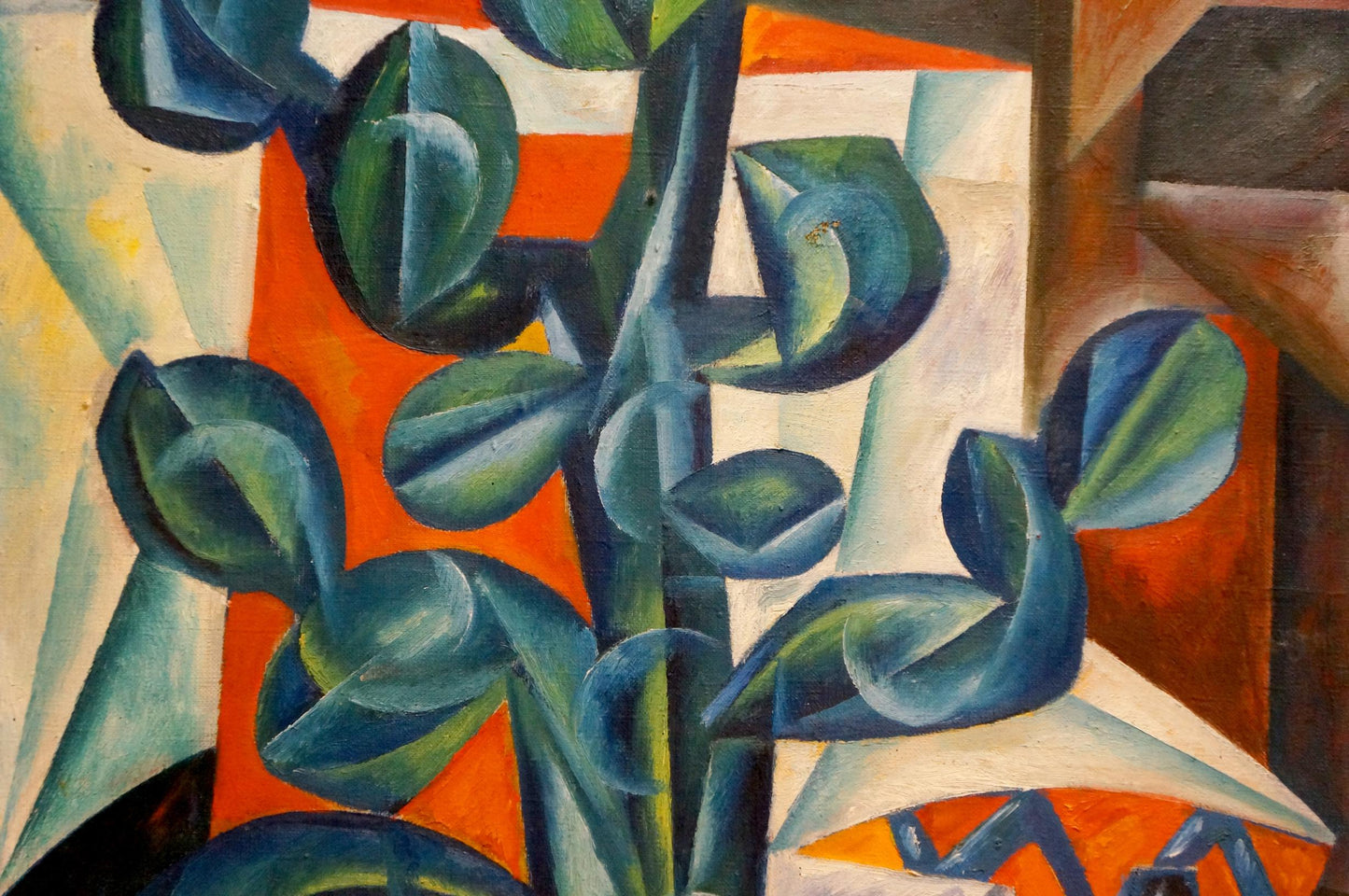 Abstract oil painting of stylized cactus by Kakichev Yuri Petrovich
