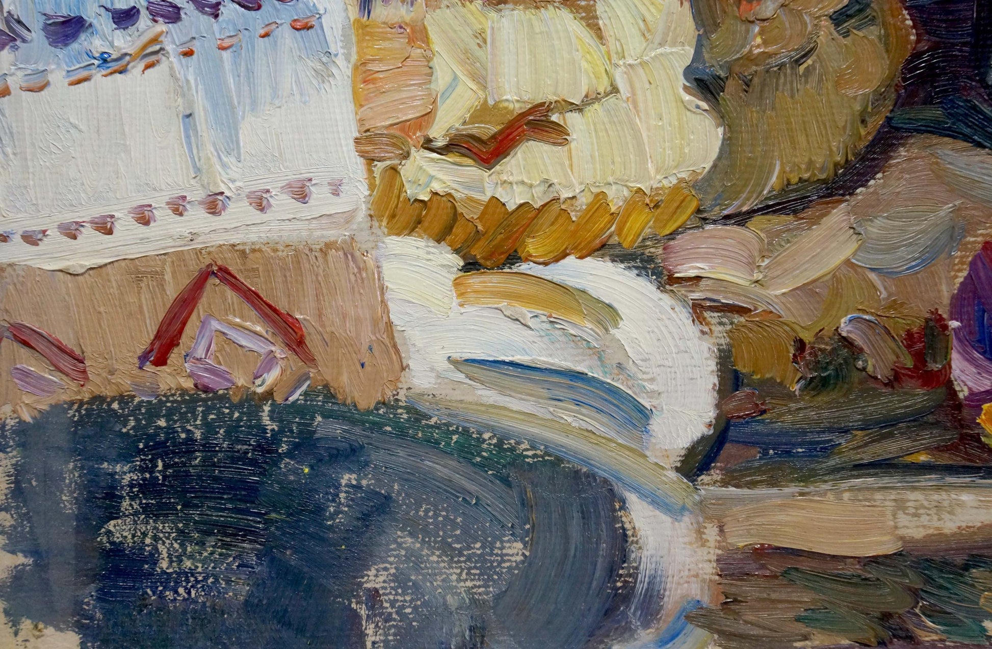 Oil painting Rural bread by Zhezher Anatoly Mikhailovich, textured impressionist style