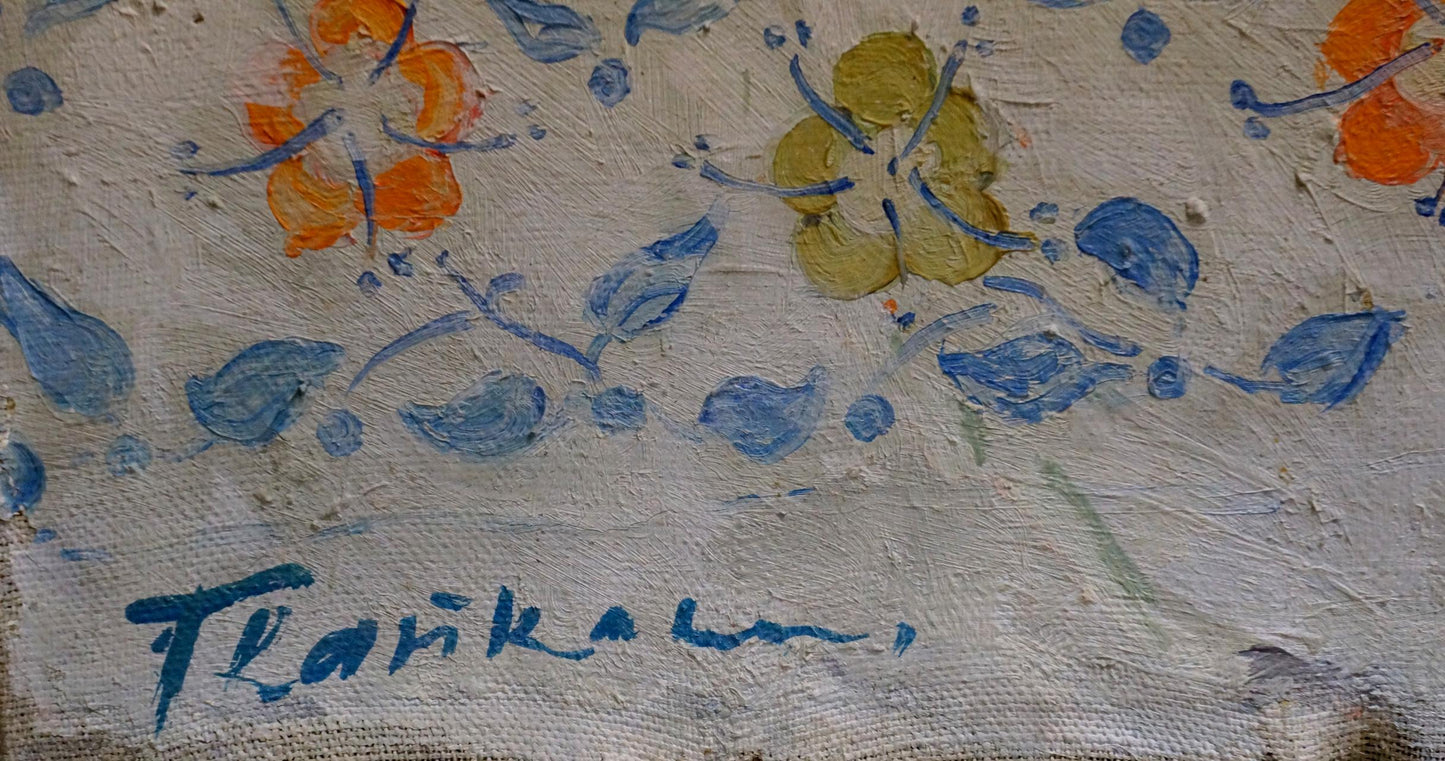 Oil painting Still life by Kapkanets Tamara Nikitichna, vibrant orange flowers