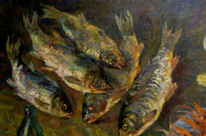 Oil painting Still life with fish by Pinkhosovich Boris Anisimovich