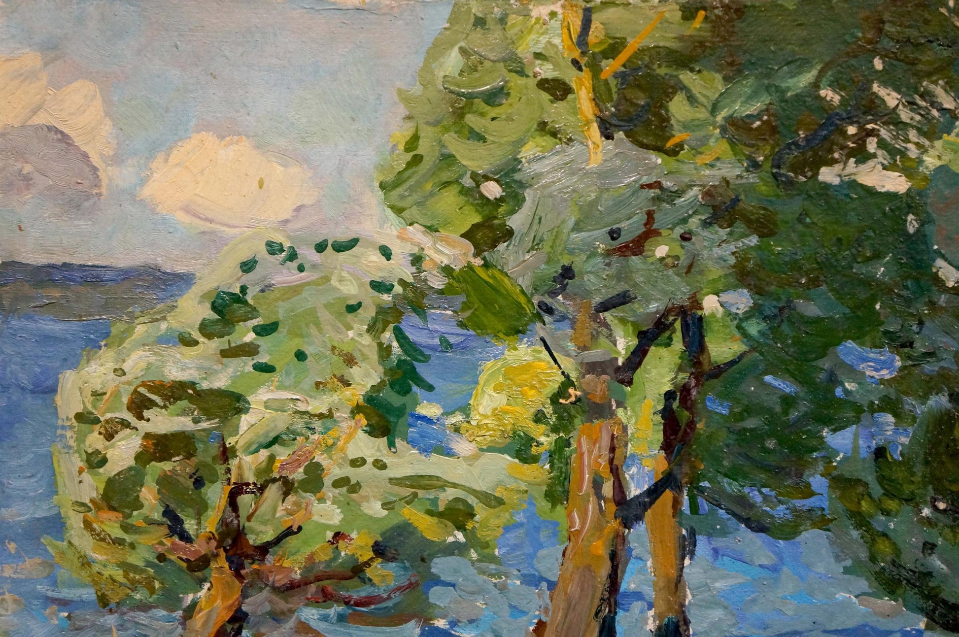 Vibrant impressionist oil painting Windy day by Gaiduk Viktor Kirillovich