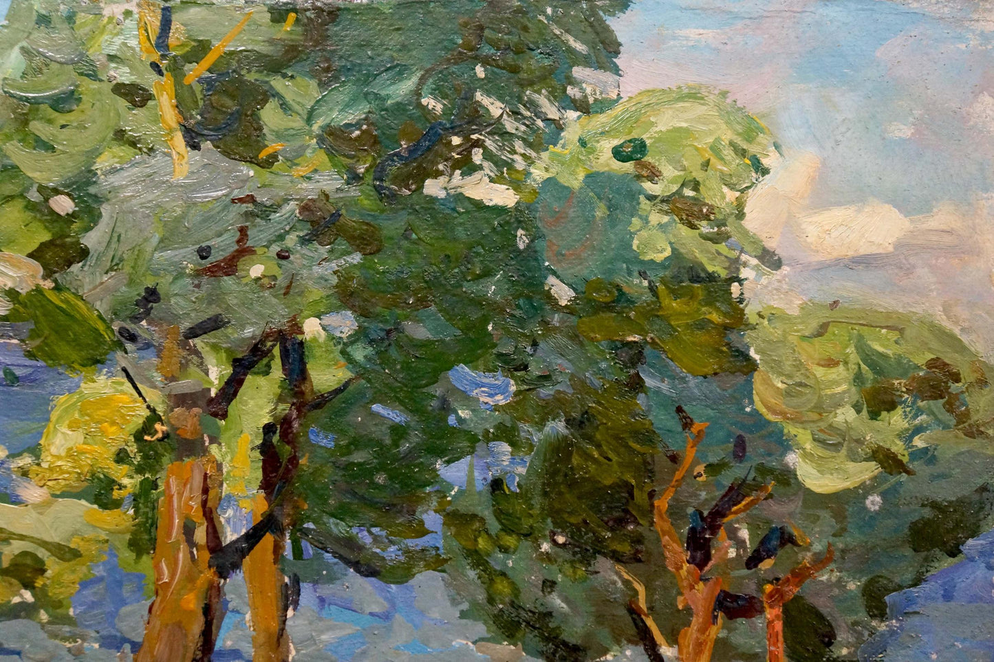 Vibrant impressionist oil painting Windy day by Gaiduk Viktor Kirillovich
