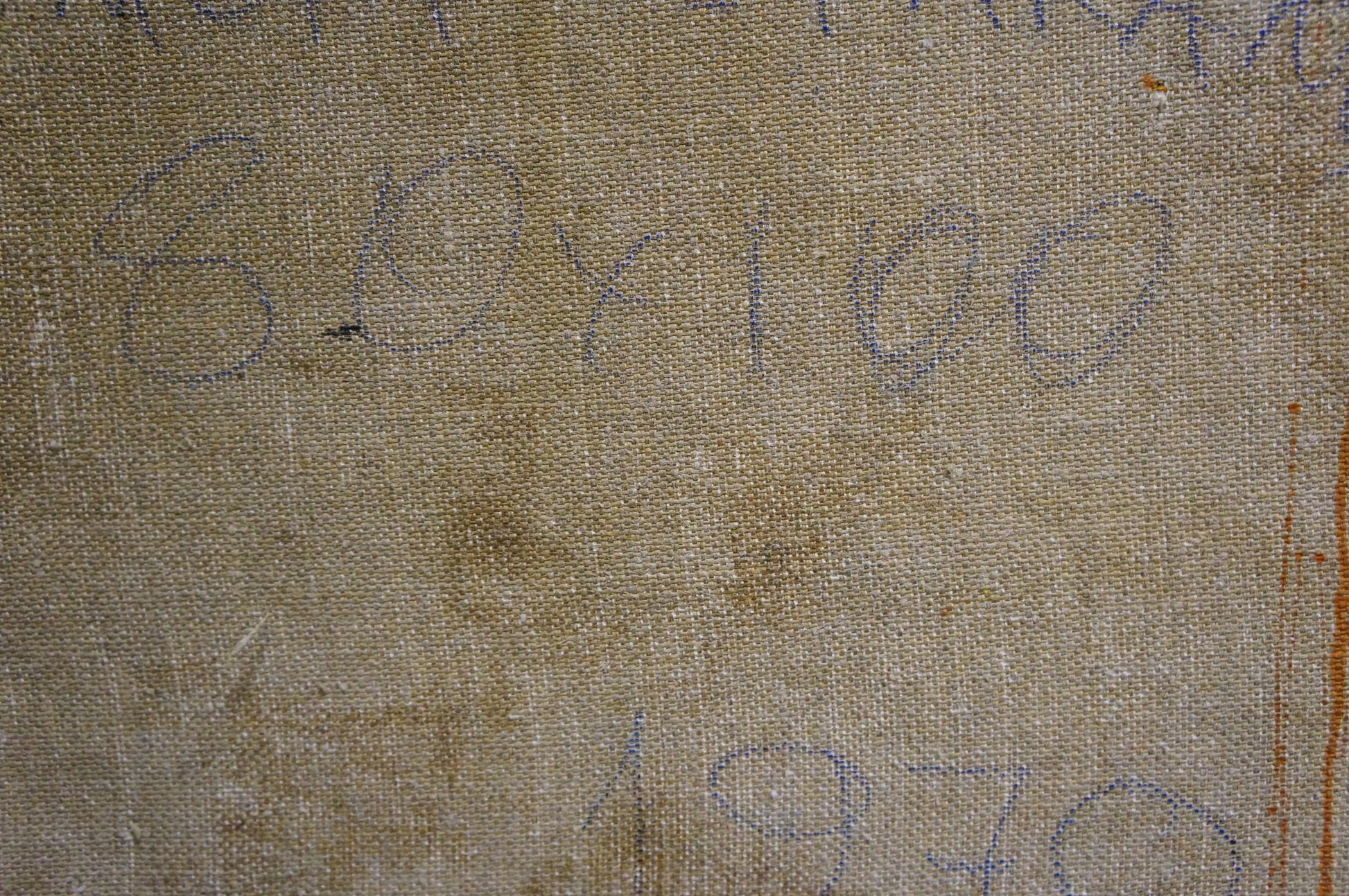 Back of 1970 oil painting by Pinkhosovich Boris Anisimovich, 52x100 canvas