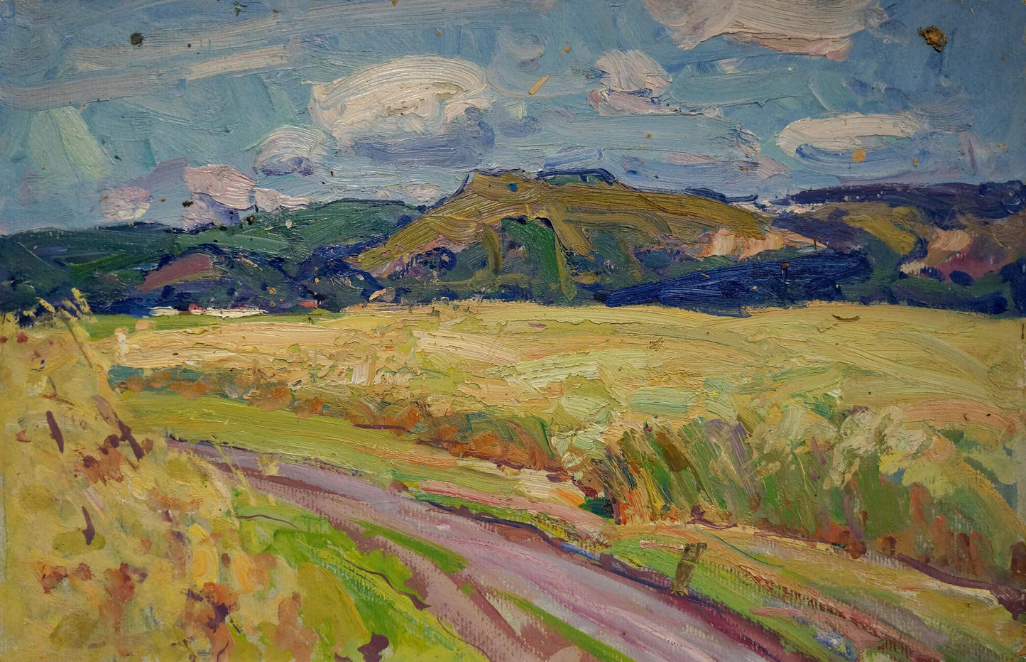 Vibrant impressionist oil painting Fields by Kolosovsky Georgy Sergeevich