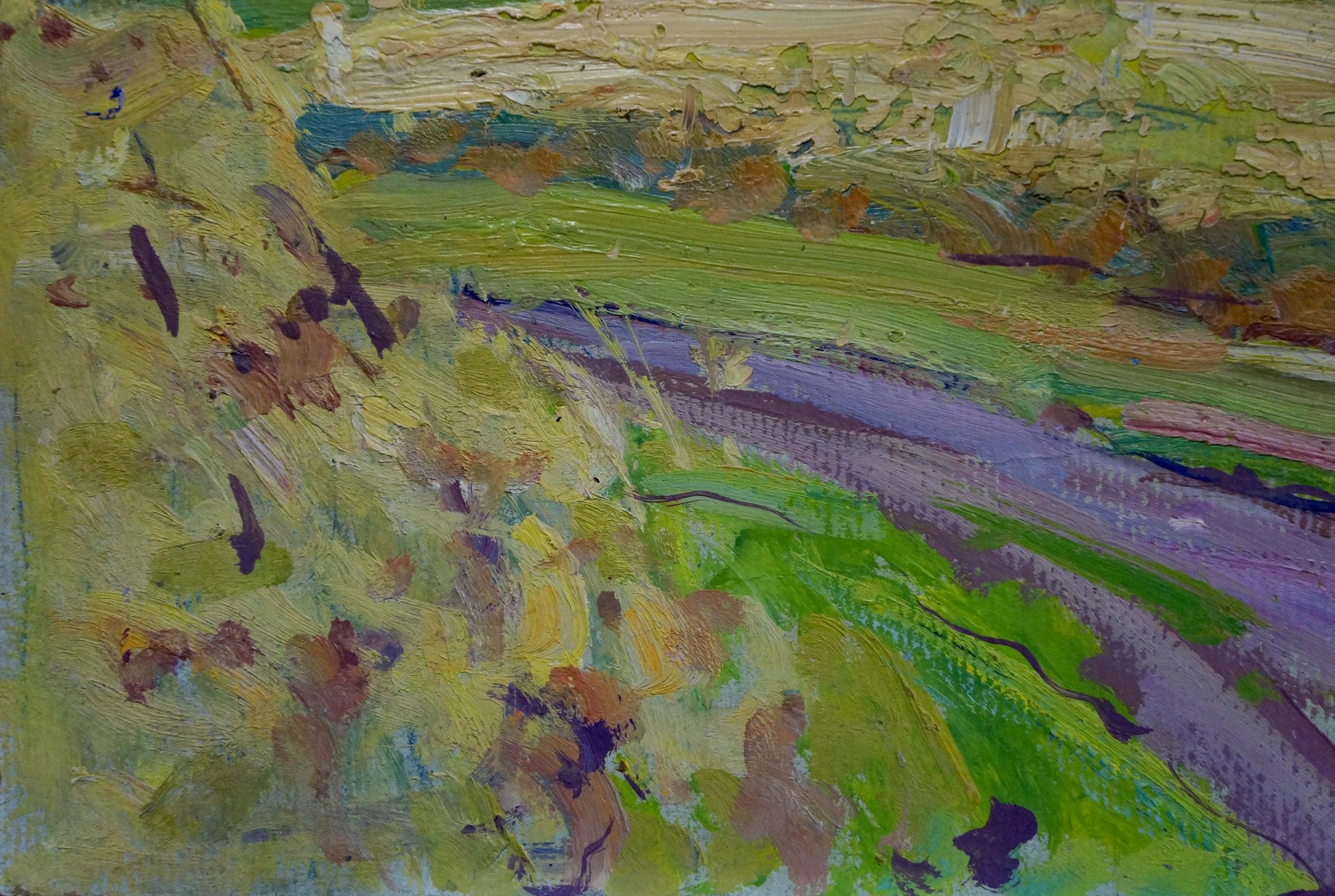 Oil painting Fields by Kolosovsky Georgy Sergeevich impressionistic landscape