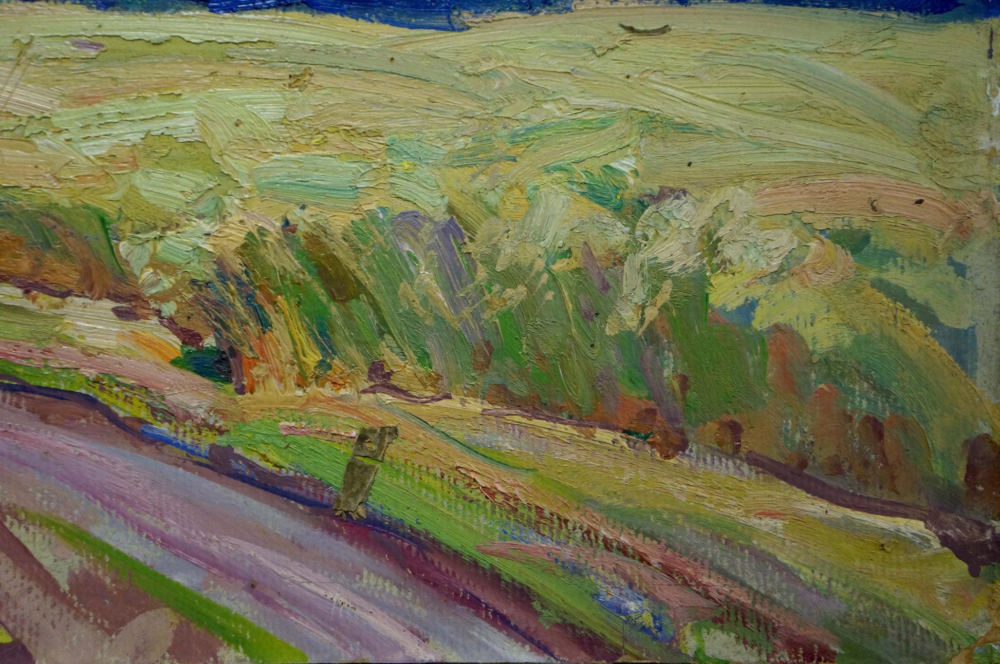 Oil painting Fields by Kolosovsky Georgy Sergeevich textured landscape