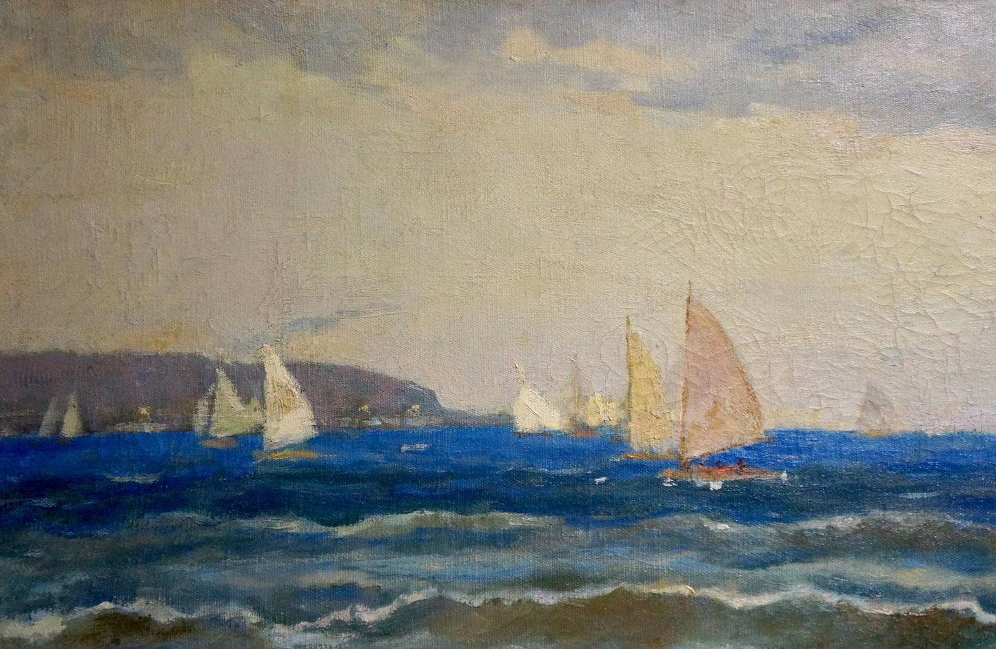 Oil painting seascape by Dobrzhansky Victor Mikhailovich with sailboats