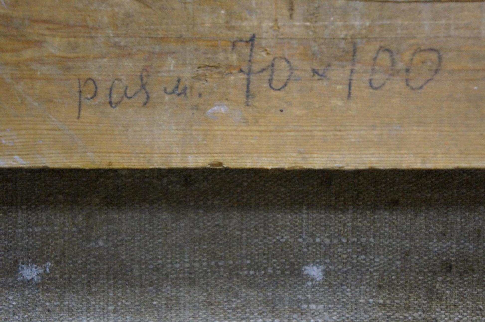 Handwritten label on back of Dobrzhansky Victor Mikhailovich seascape oil painting