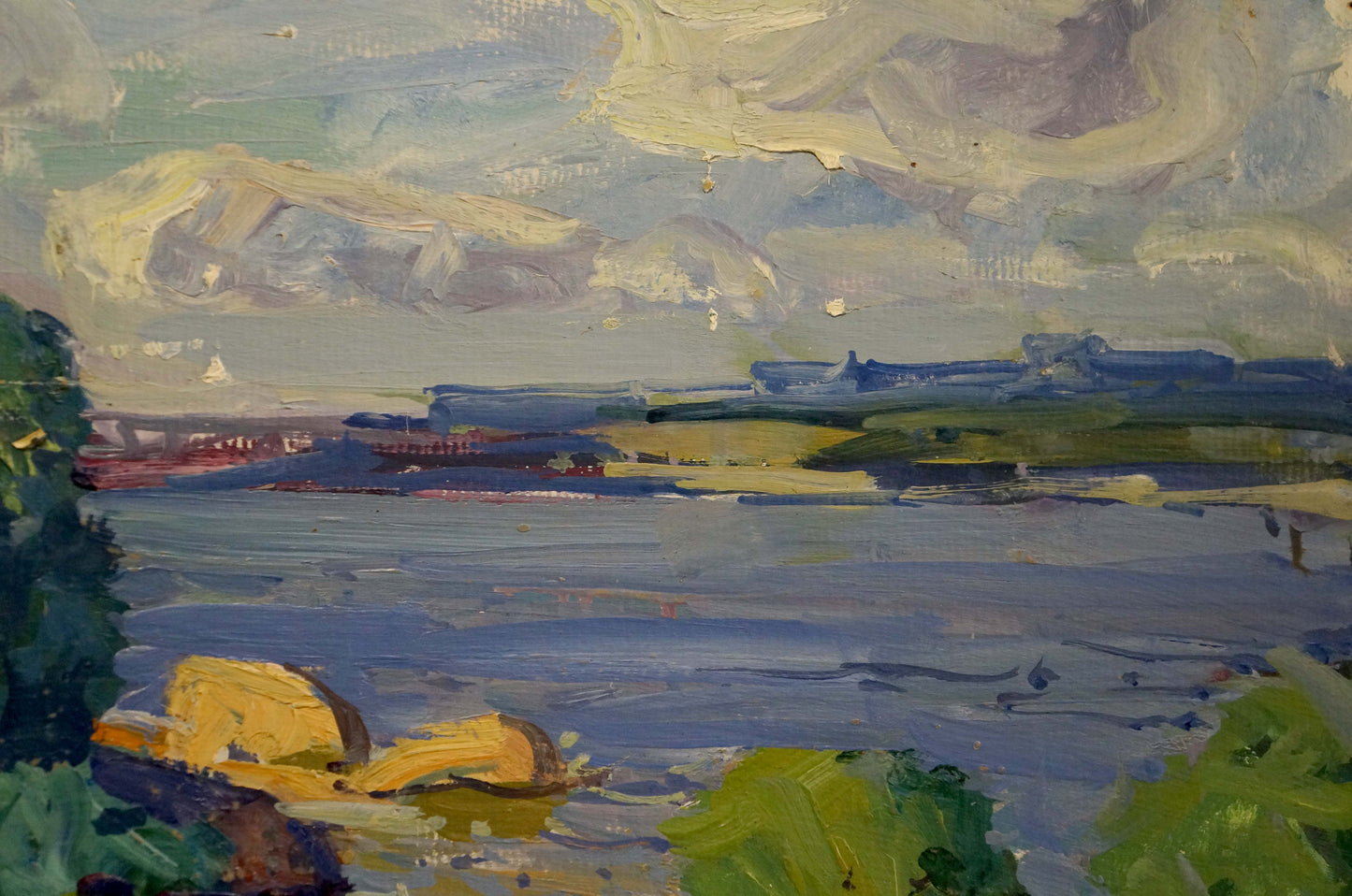 Oil painting Dnieper by Kolosovsky Georgy Sergeevich, serene textured landscape