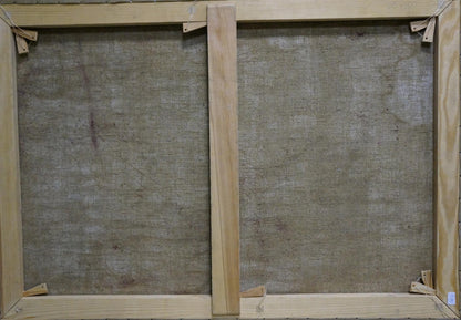 Back of two-panel wooden-framed canvas by Turansky Alexander Alekseevich