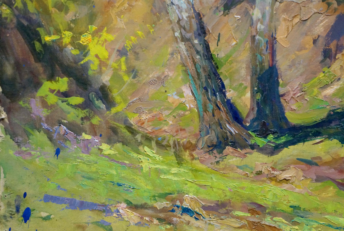 Textured impressionist oil painting In the Woods by Kolosovsky Georgy Sergeevich