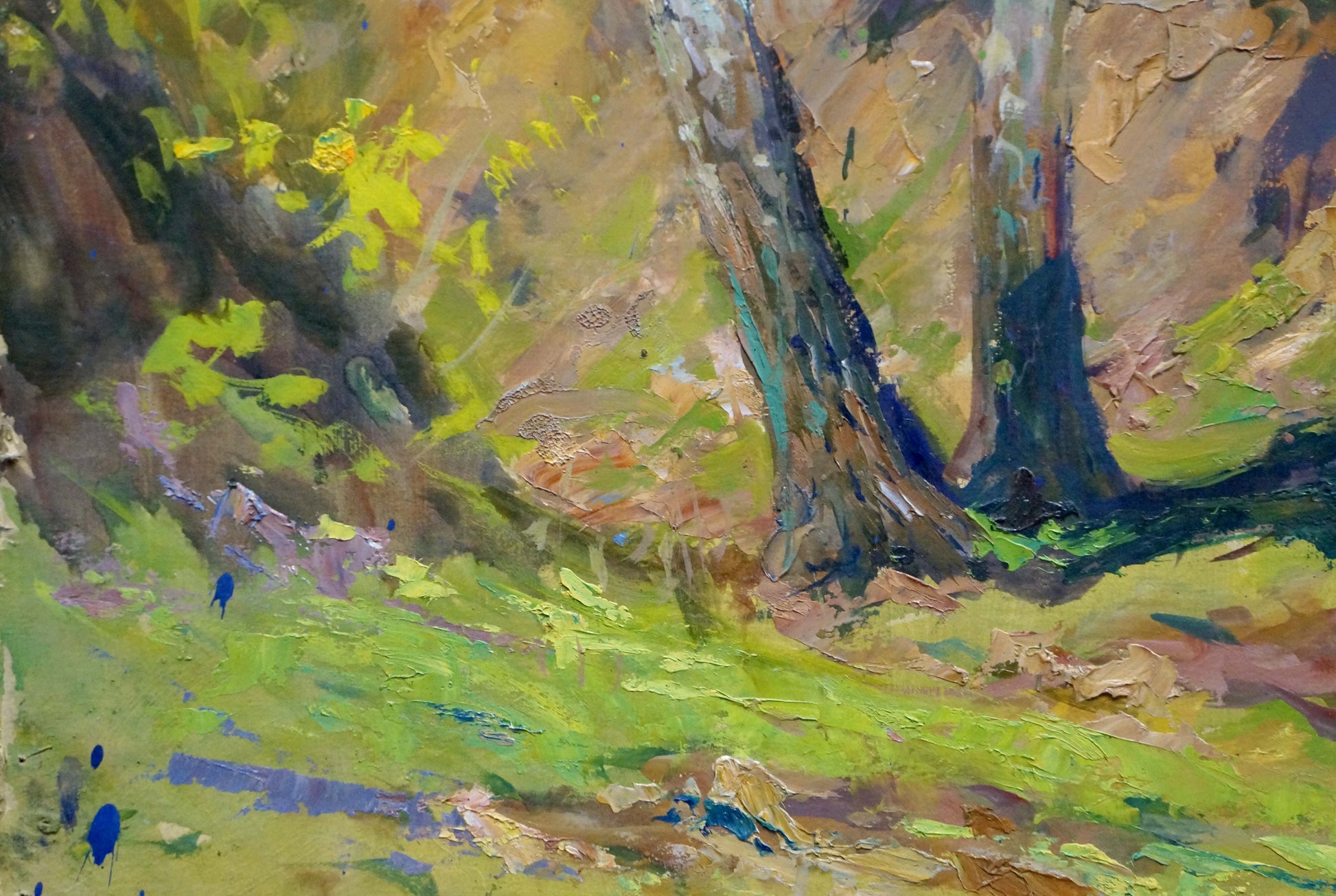 Textured impressionist oil painting In the Woods by Kolosovsky Georgy Sergeevich