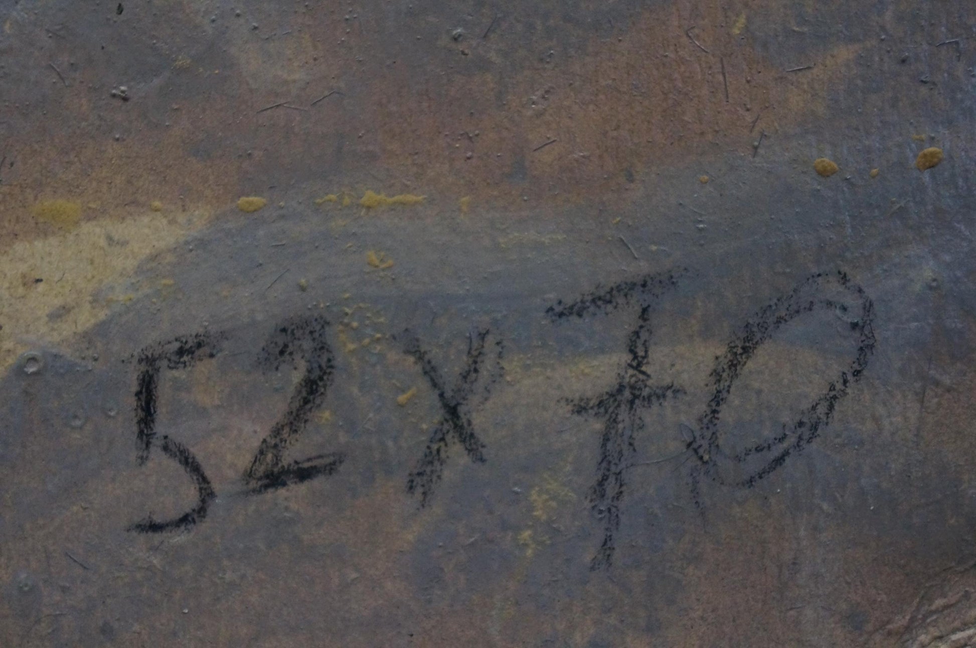 Back of Oil painting In the woods by Kolosovsky Georgy Sergeevich with 52 x 70 chalk inscription