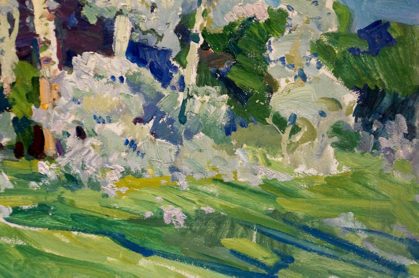 Vibrant impressionist oil painting The Trees Have Blossomed by Kolosovsky Georgy Sergeevich
