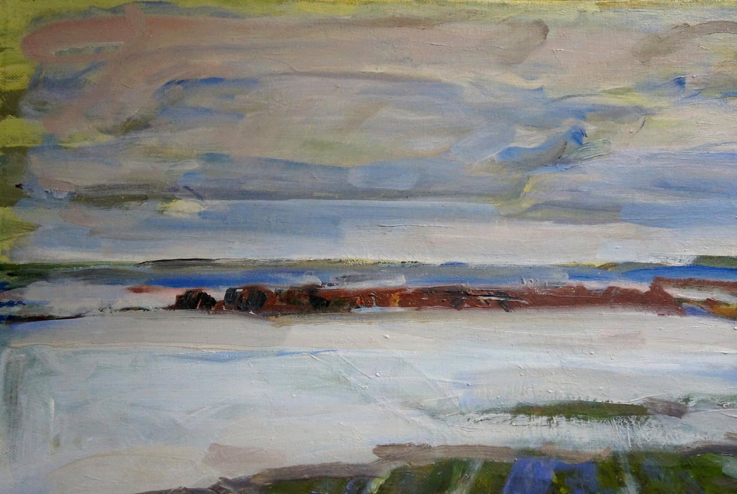 Oil painting Frozen field by Gerus Boris Stepanovich, abstract textured landscape