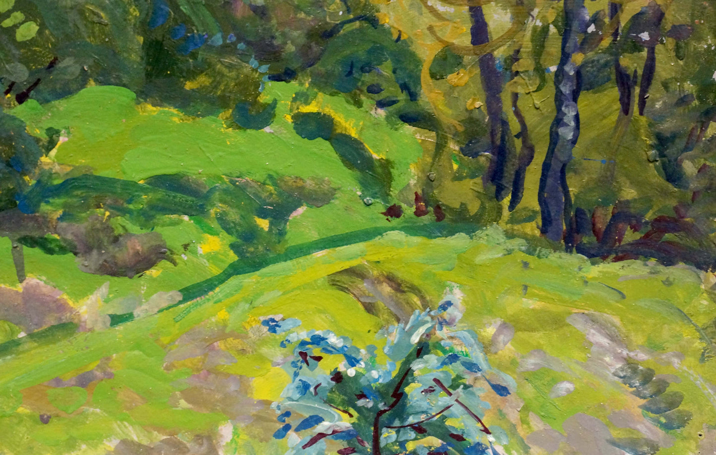 Vibrant impressionist oil painting Birch Grove by Kolosovsky Georgy Sergeevich