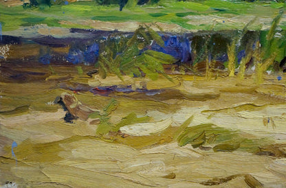 Oil painting landscape with river by Kolosovsky Georgy Sergeevich