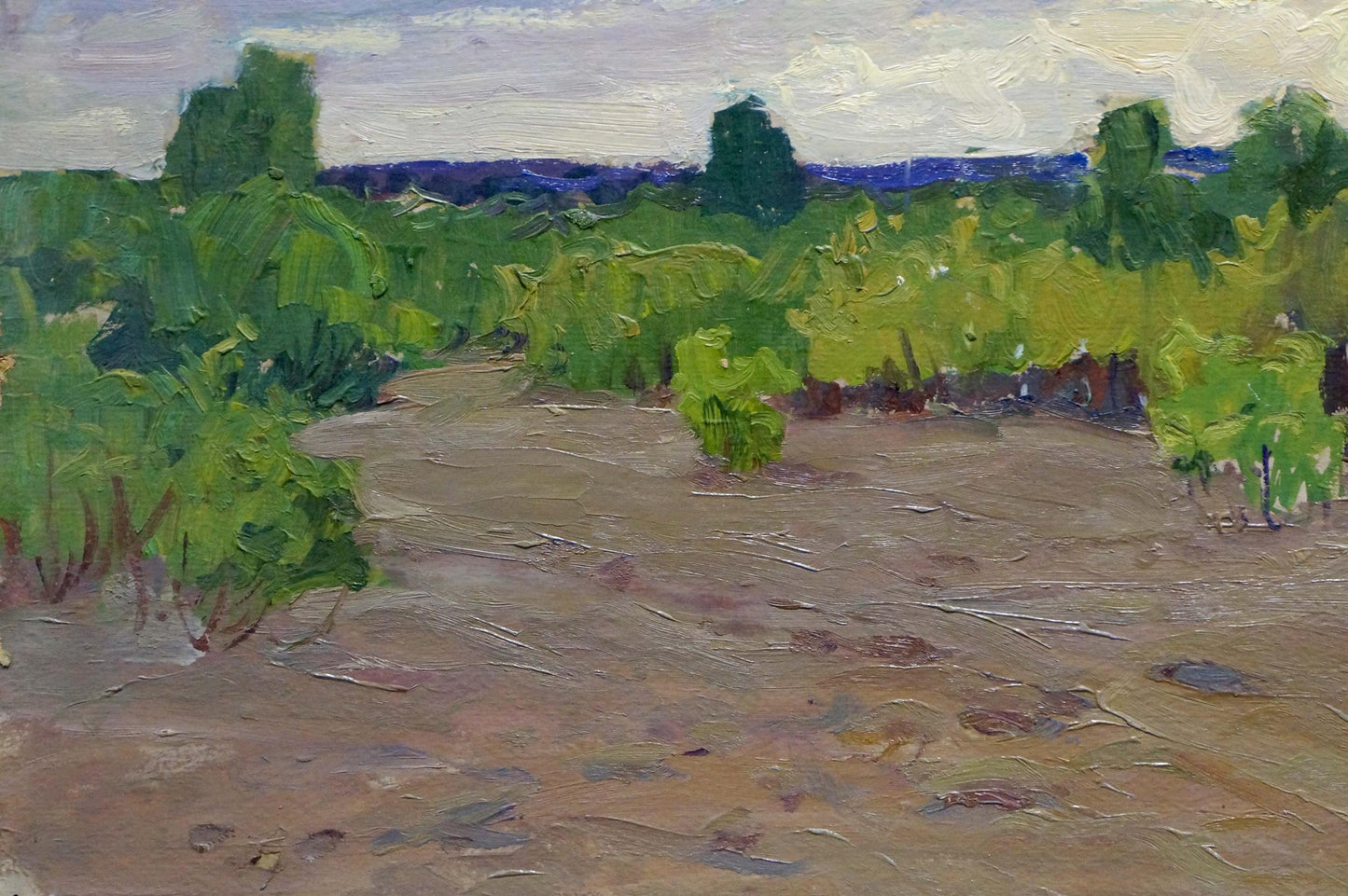 Oil painting Its starting to rain by Fomin Anatoly Nikiforovich landscape