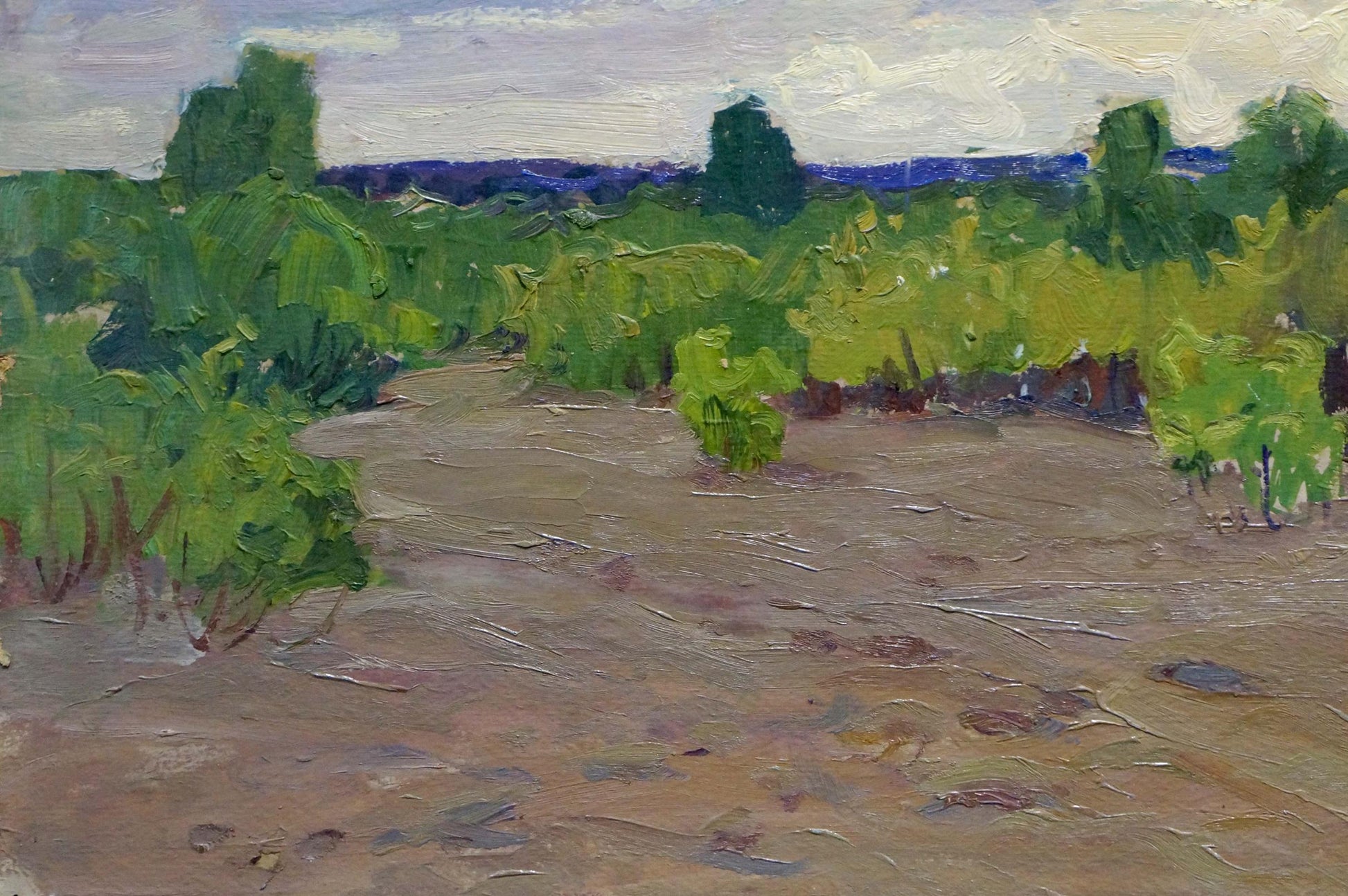 Oil painting Its starting to rain by Fomin Anatoly Nikiforovich landscape