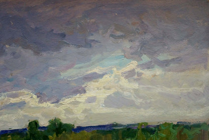 Oil painting Its starting to rain by Fomin Anatoly Nikiforovich
