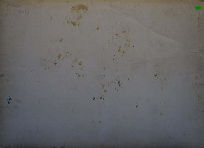 Weathered off-white paper back of oil painting Bad weather by Fomin Anatoly Nikiforovich