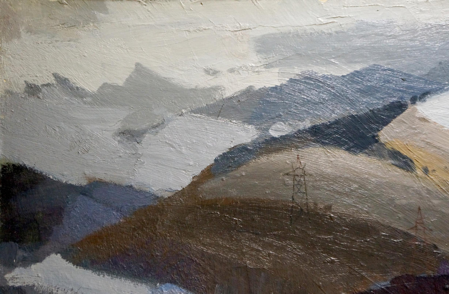Oil painting of abstract mountain landscape by Golubev Vasily Ivanovich