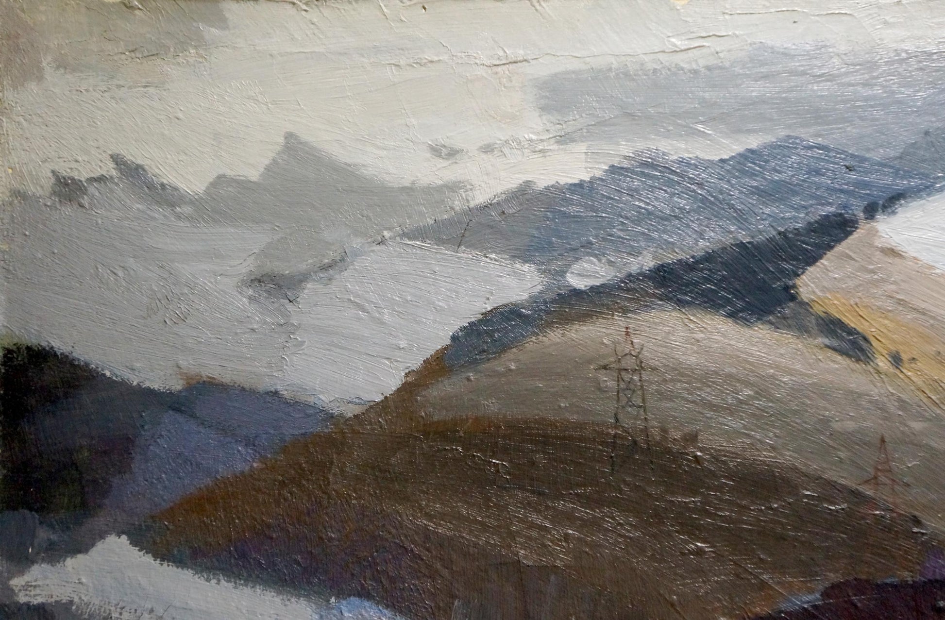 Oil painting of abstract mountain landscape by Golubev Vasily Ivanovich