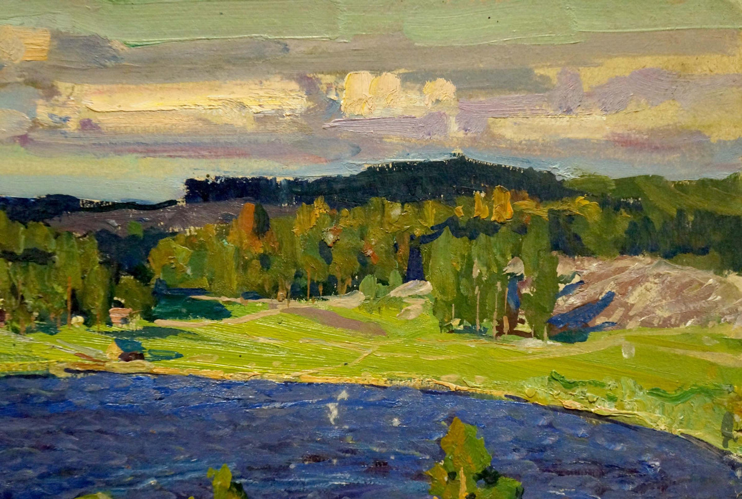 Vibrant impressionist oil painting Lake Fomin by Anatoly Nikiforovich