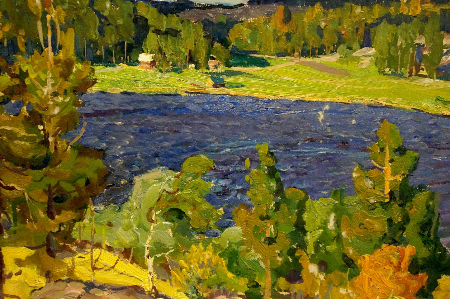 Vibrant impressionistic oil painting Lake Fomin by Anatoly Nikiforovich