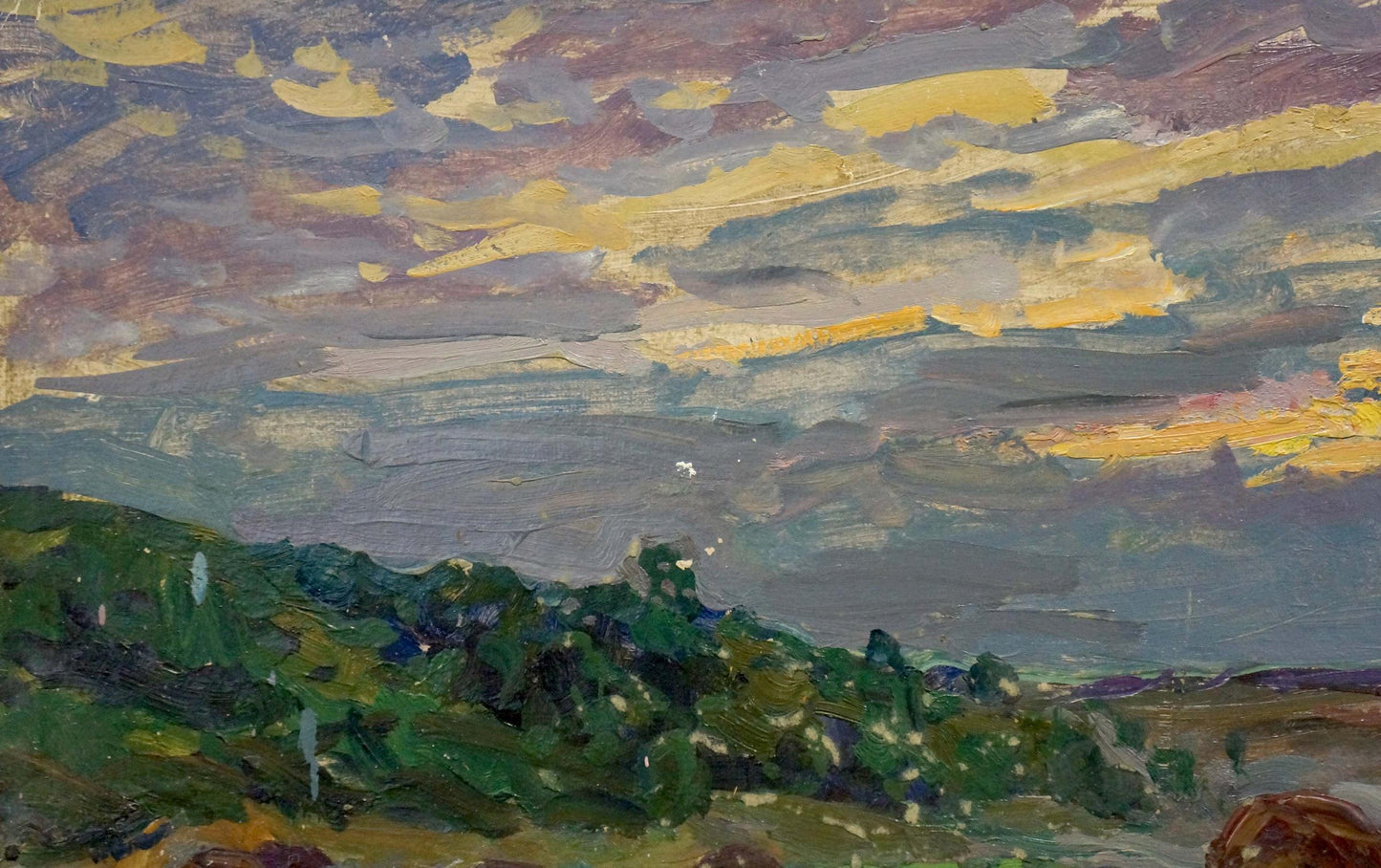 Oil painting Sunset by Fomin Anatoly Nikiforovich, impressionist landscape