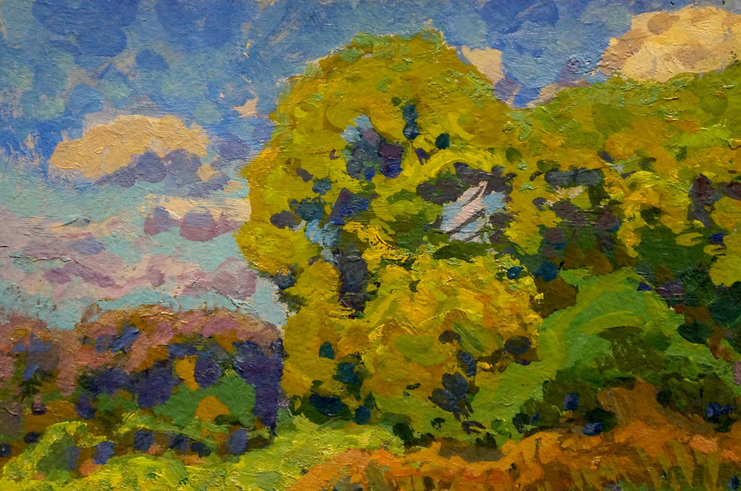 Vibrant impressionist oil painting Meadow road by Ruban Grigory Savelievich