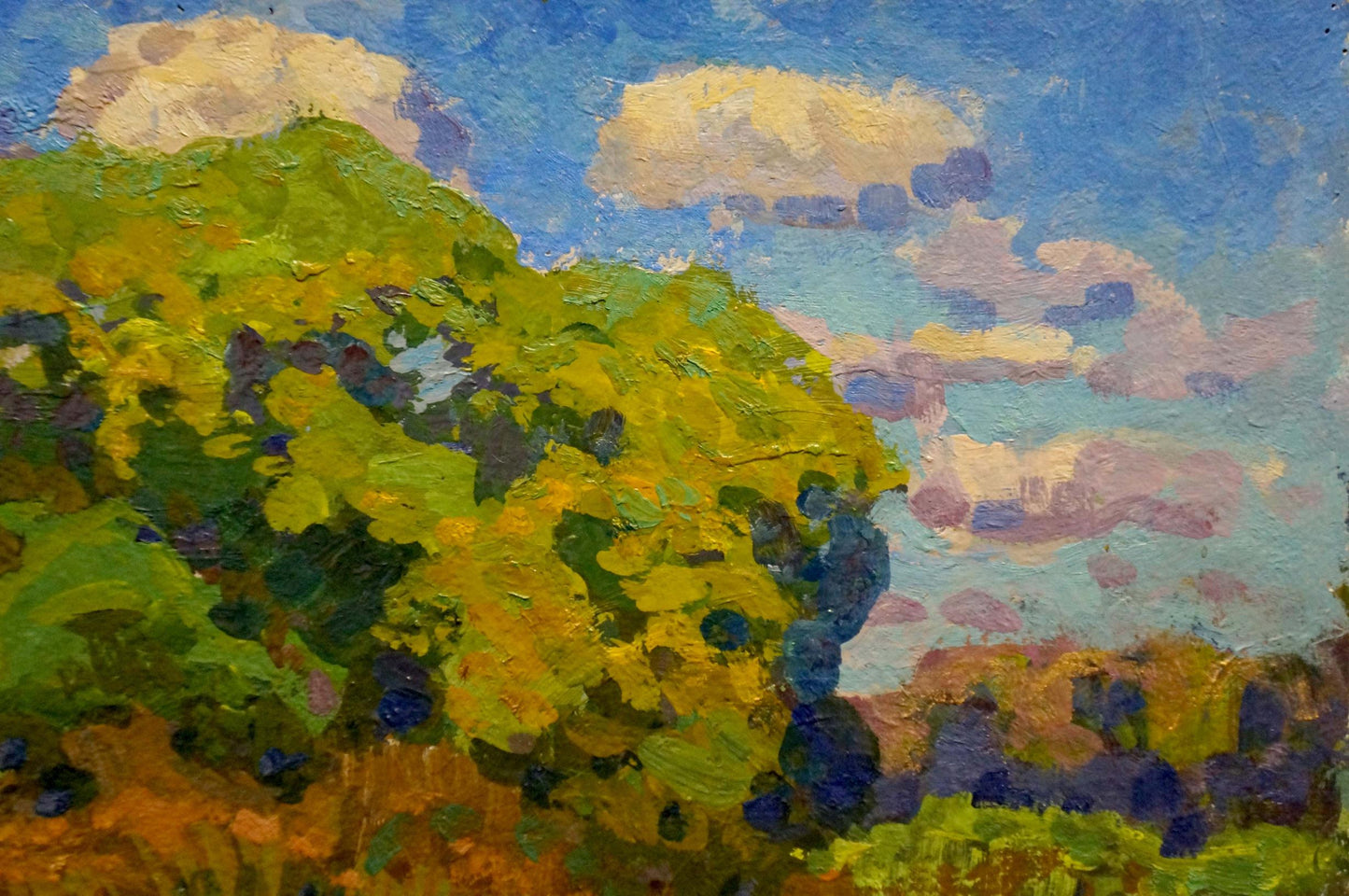 Vibrant impressionistic oil painting Meadow road by Ruban Grigory Savelievich