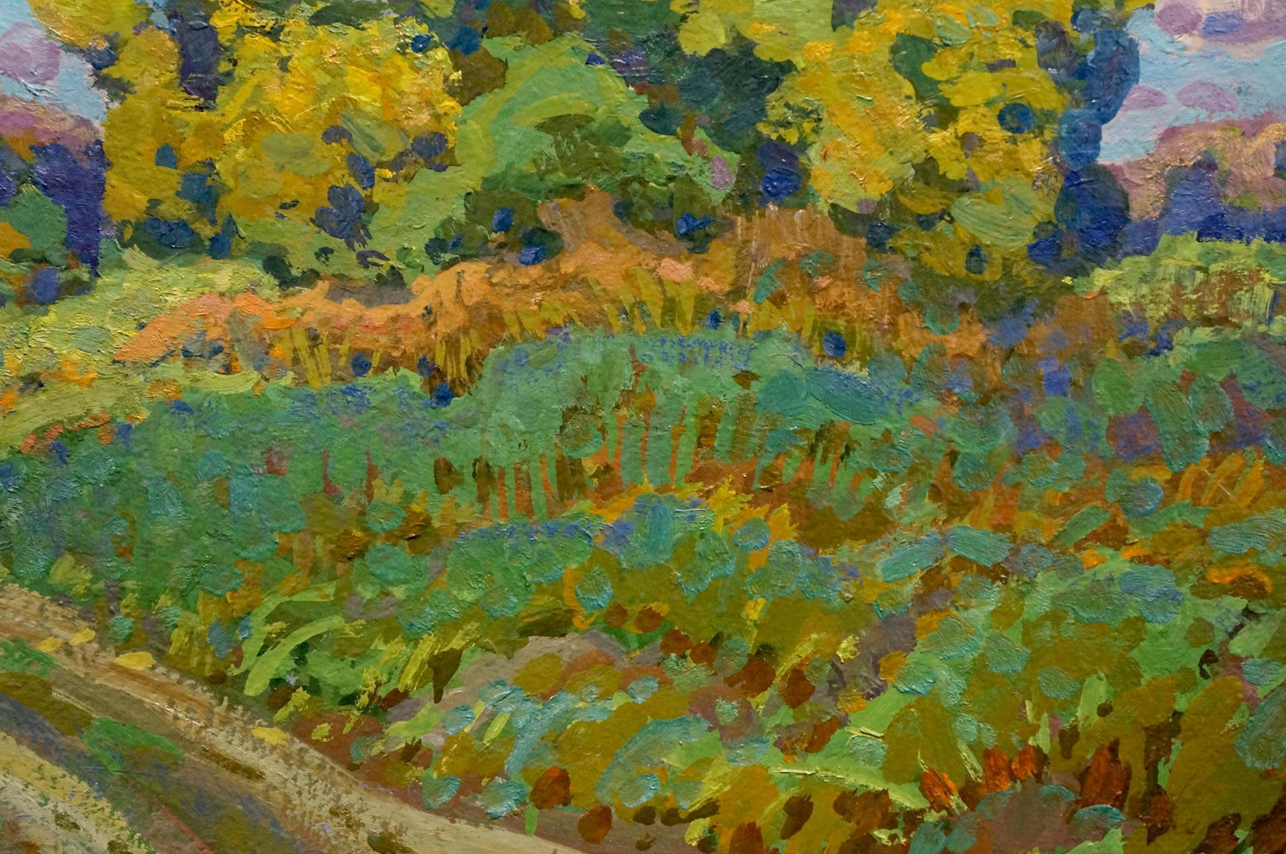 Vibrant impressionist oil painting Meadow Road by Ruban Grigory Savelievich