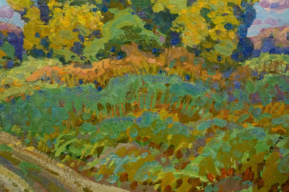 Vibrant impressionist oil painting Meadow Road by Ruban Grigory Savelievich