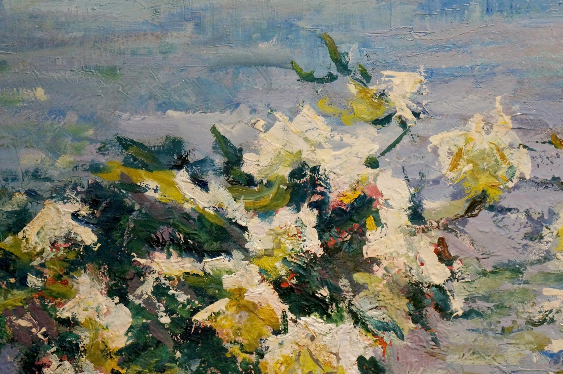 Oil painting Still life by Godun Nikolay Petrovich with white yellow flowers